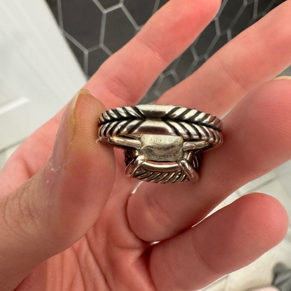 Gently used 14mm David Yurman lemon citrine Chatelaine ring size 6.5 - Picture 7 of 8